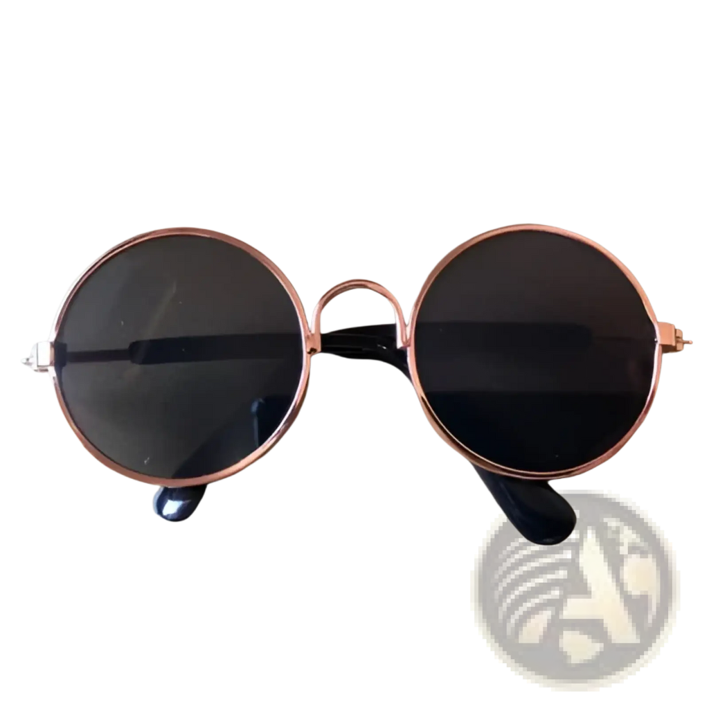 Rose gold metal round cat sunglasses with mirrored dark lenses and black temple tips in a modern design