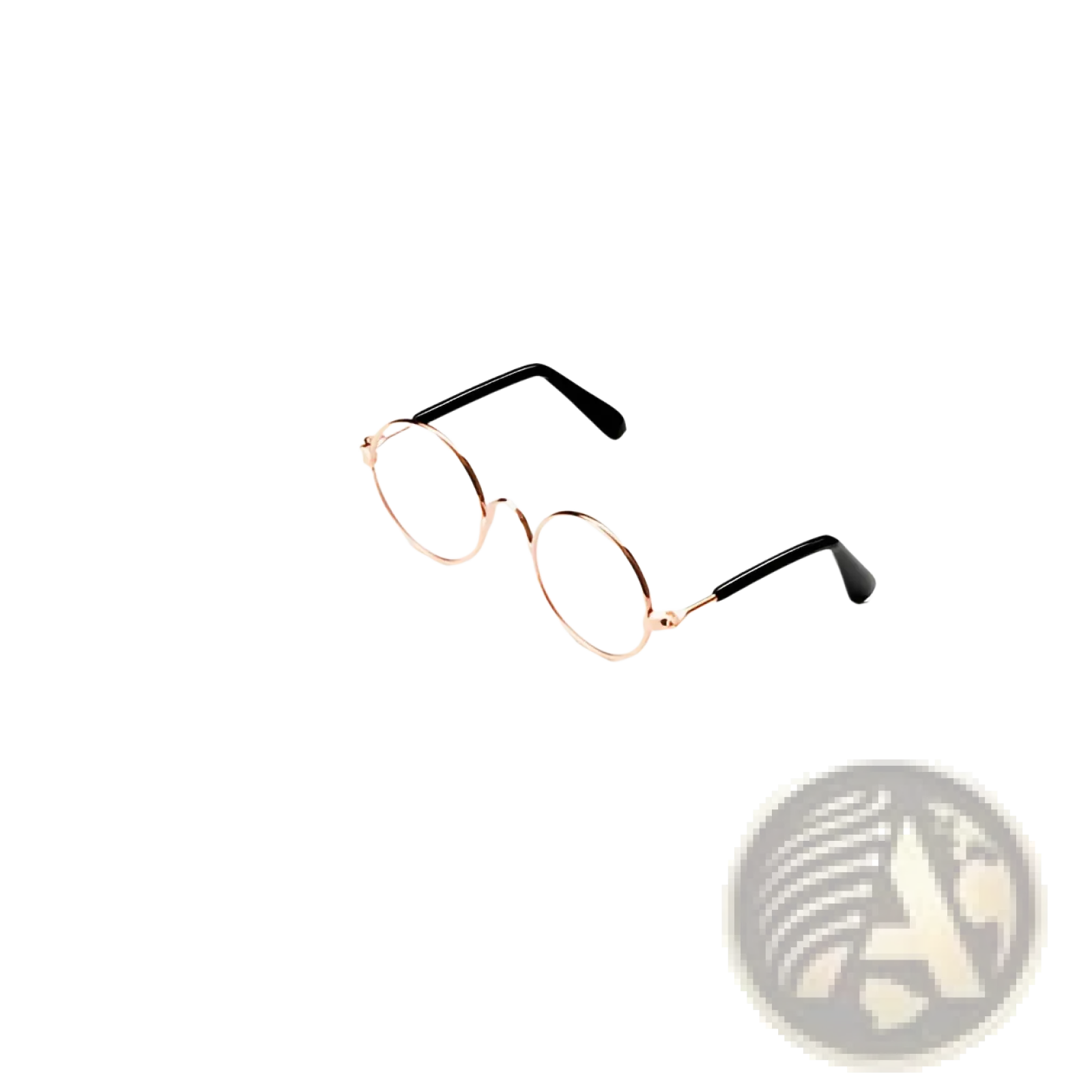 Rose gold metal round cat sunglasses featuring mirrored lenses with black temple arms and round frames