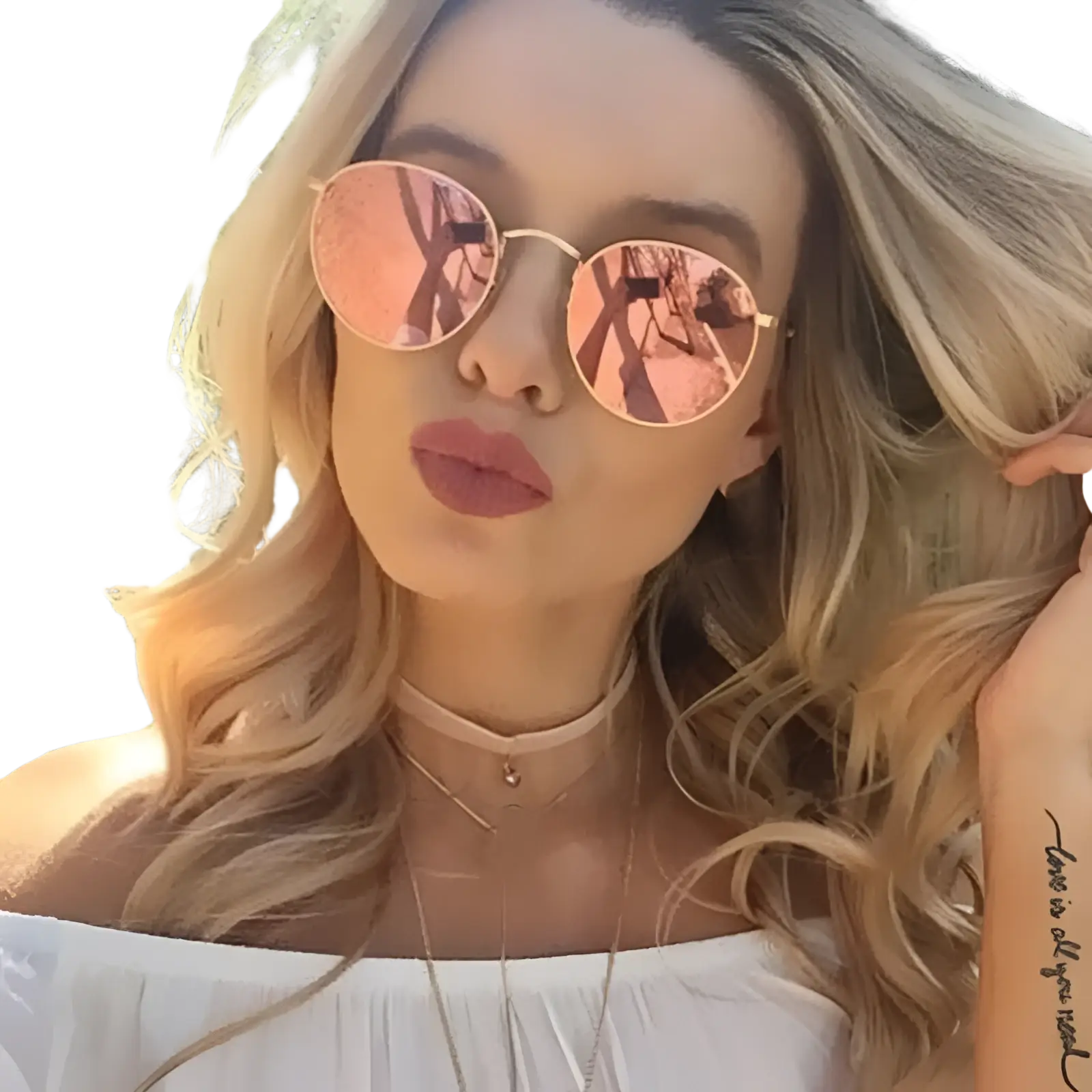 Rose gold metallic aviator sunglasses with round reflective rose gold frames and mirror lenses