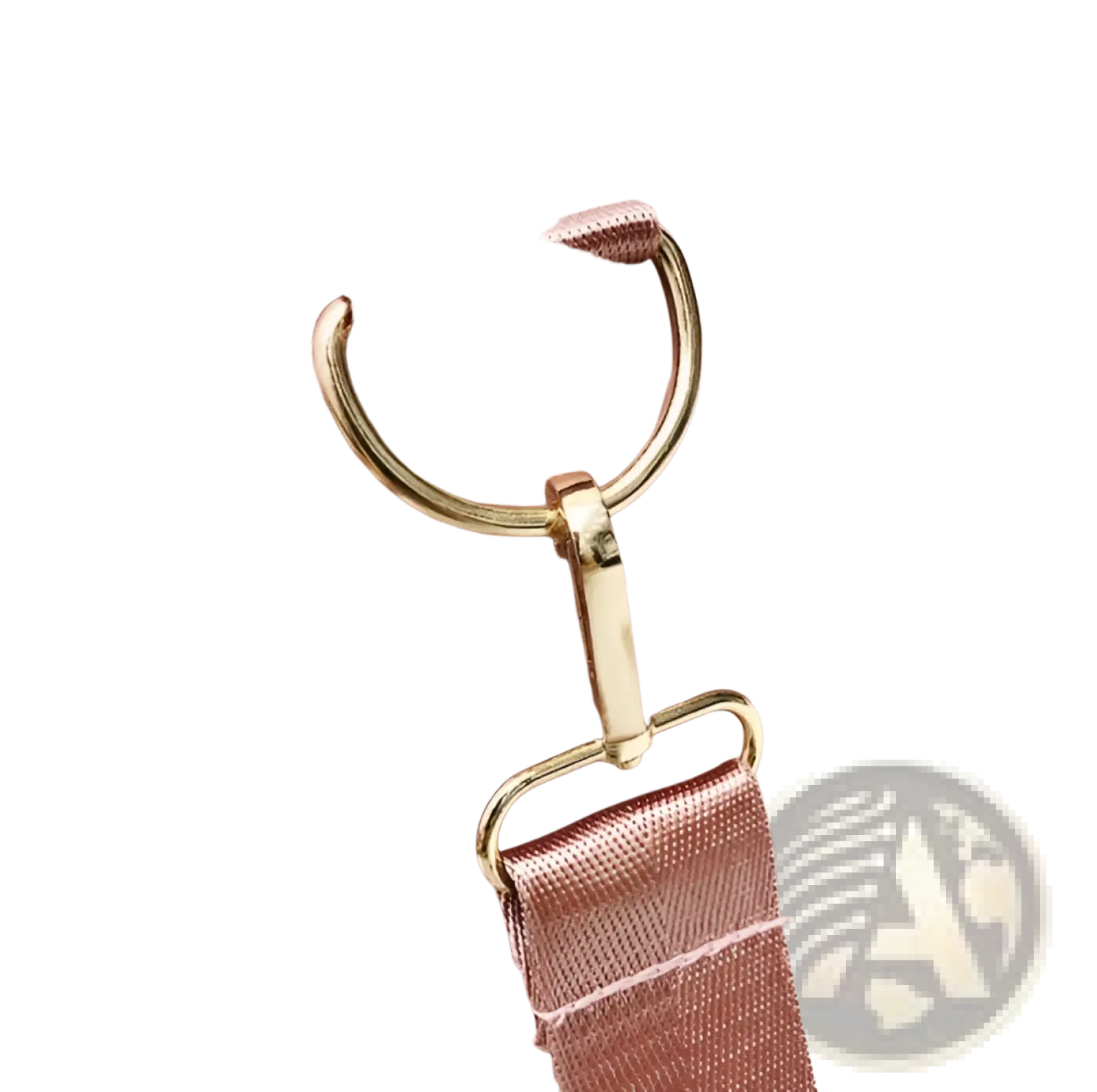 Rose gold nylon waterproof sports duffel bag in pink with gold-tone hardware and matching rose gold strap