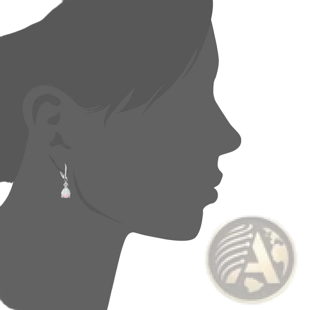 Delicate rose gold opal teardrop earrings with pink opal pendant and diamond accents elegant silver setting