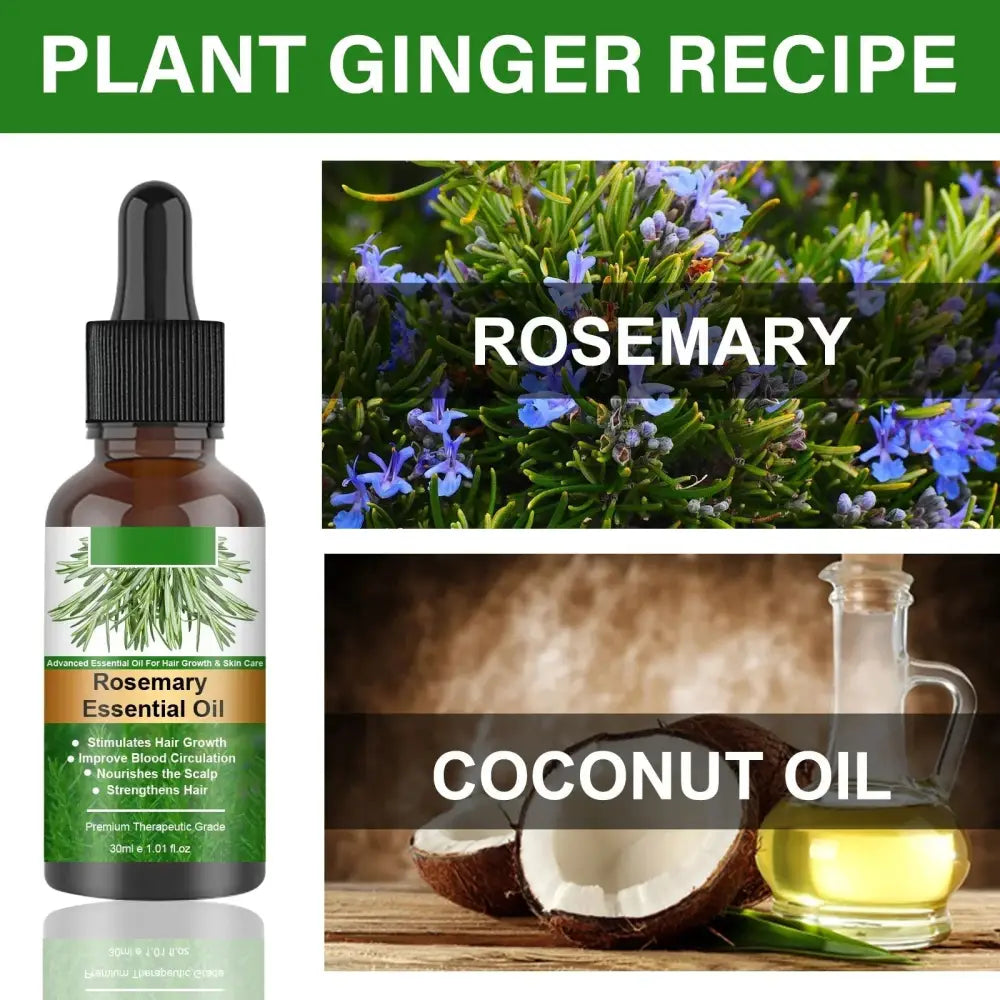 A dark amber glass bottle with black dropper cap and green label of Eelhoe rosemary essential oil for hair growth
