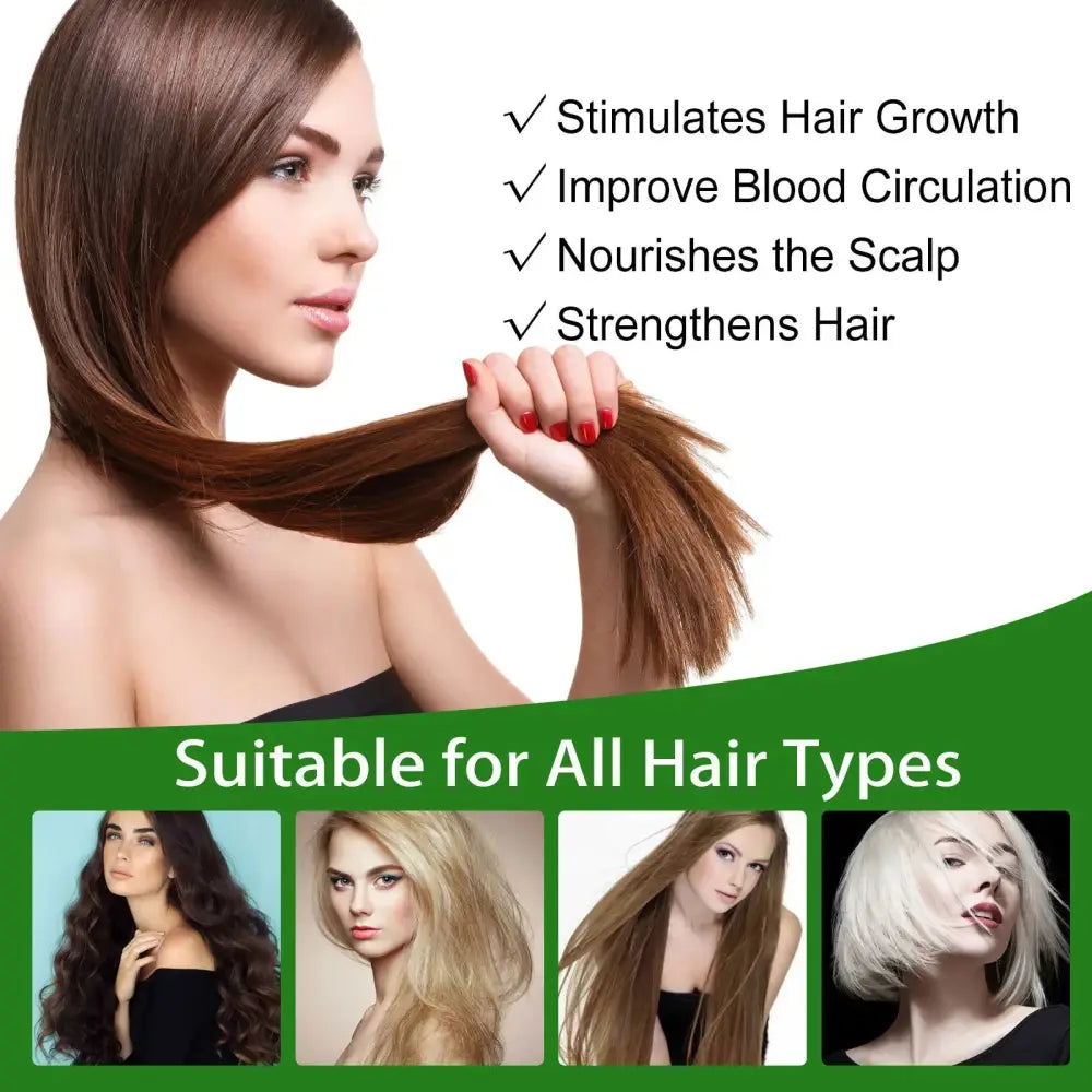 Eelhoe rosemary essential oil promotes hair growth on long straight brown hair with smooth texture and healthy shine