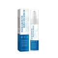 Rosemary redensyl hair growth serum roll on 25g in a white and blue clear pump bottle with matching box and rosemary ingredients
