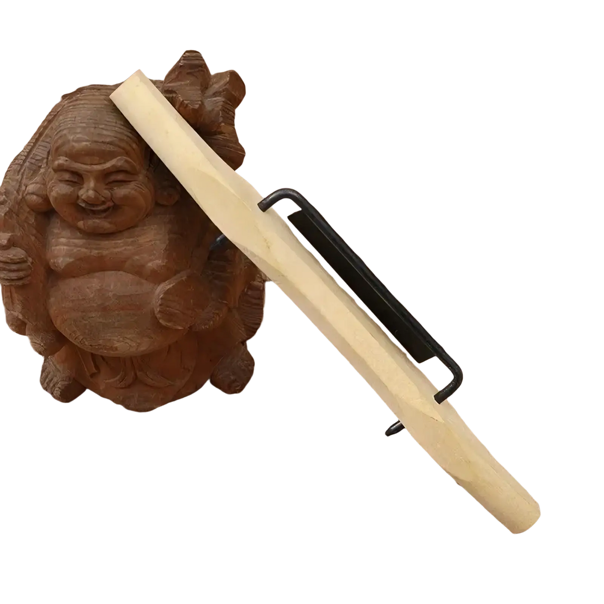 A light beige wooden pen with black metal clip and smooth tapered design for rosewood hand planer woodworking tool
