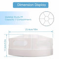 White sturdy pp rotating desk organizer with seven compartments for stationery storage and organization