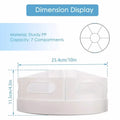 White sturdy pp round rotating desk organizer with seven compartments and plastic pen holder for office use