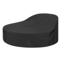 Black waterproof outdoor chaise lounge cover made of durable 210d oxford cloth for all-weather protection
