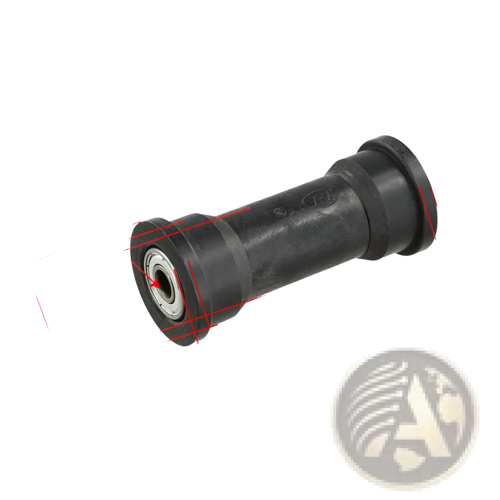 Black rubber bicycle bottom bracket with integrated bearing assembly for rowing machine bearing pulley high load capacity