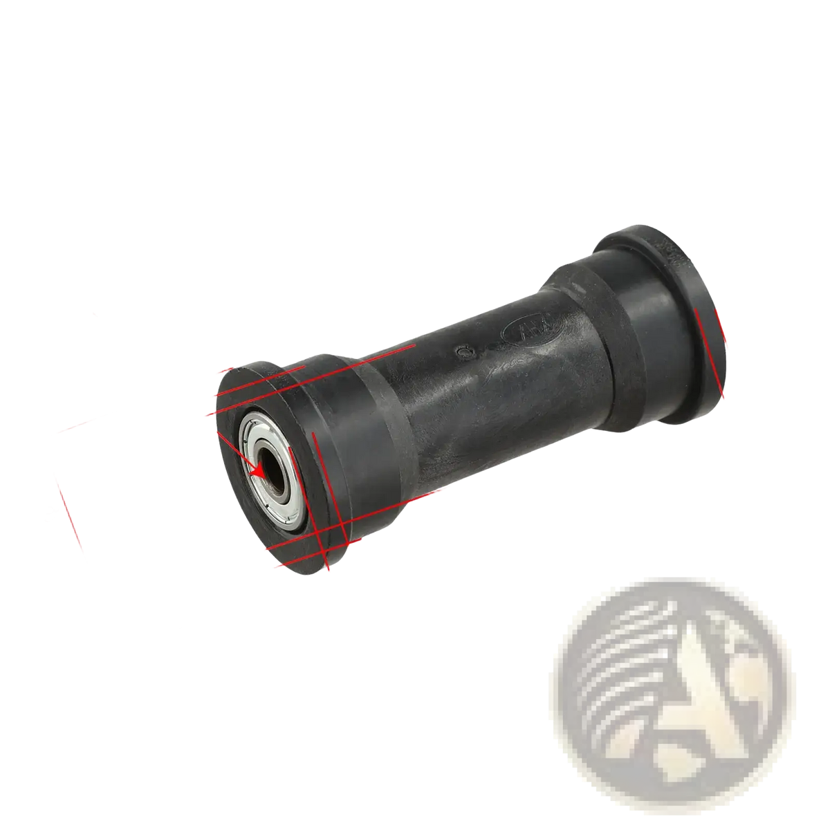 Black rubber bicycle bottom bracket with integrated bearing assembly for rowing machine bearing pulley high load capacity