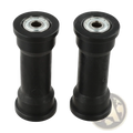 Black rubber rowing machine bearing pulley hub bearings with silver metal inner races for high load capacity