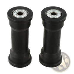 Black rubber rowing machine bearing pulley hub bearings with silver metal inner races for high load capacity