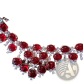 A luxurious ruby silver floral wedding jewelry set featuring four elegant pieces for bridal use
