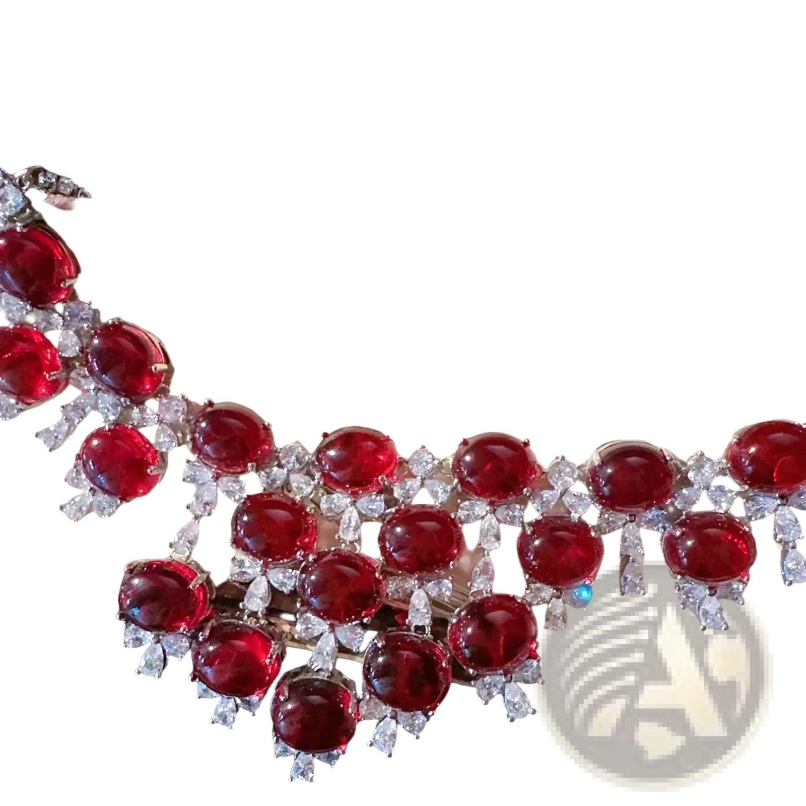 A luxurious ruby silver floral wedding jewelry set featuring four elegant pieces for bridal use