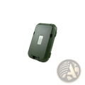 Army green aluminum rfid blocking card wallet with a transparent window designed as a rugged travel case