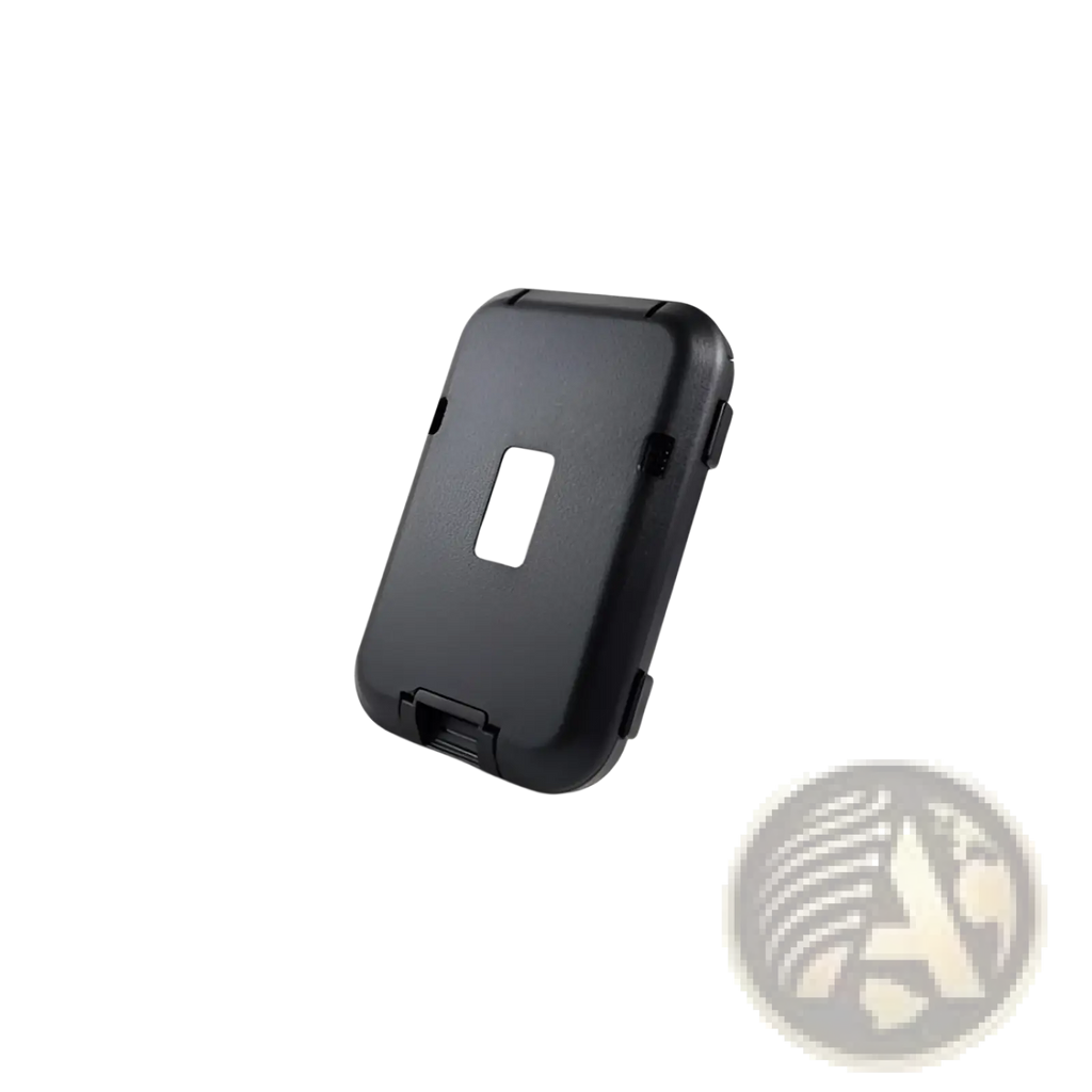 Black plastic rugged aluminum rfid blocking card wallet case with textured surface and transparent window on front