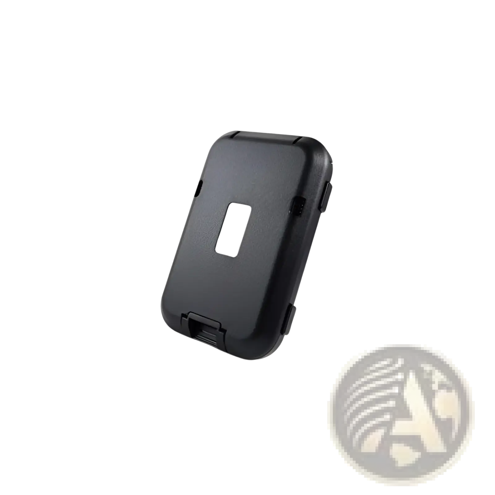 Black plastic rugged aluminum rfid blocking card wallet case with textured surface and transparent window on front