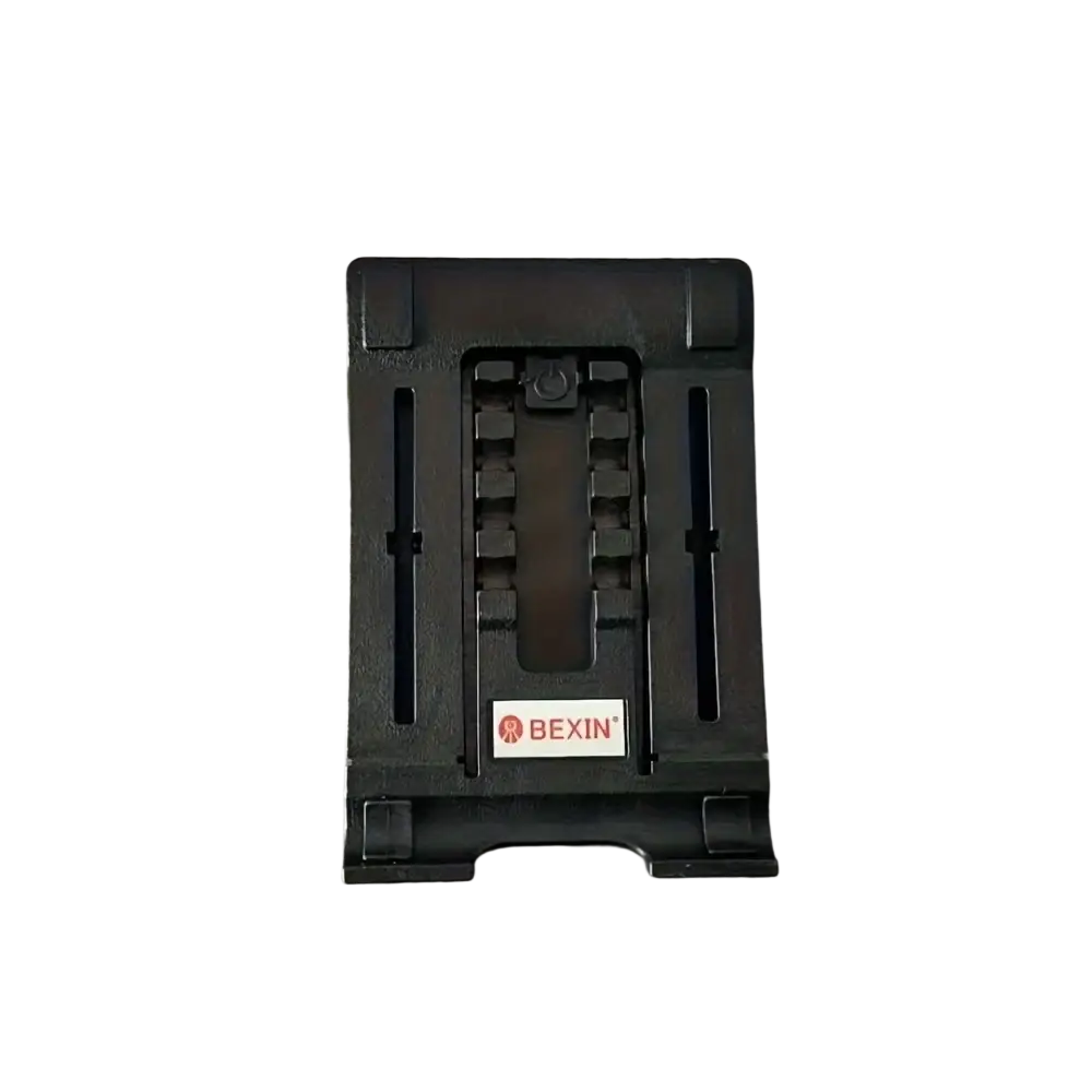 Black plastic bexin rugged clip holder tablet stand with adjustable slots and 1pc heavy duty rectangular design