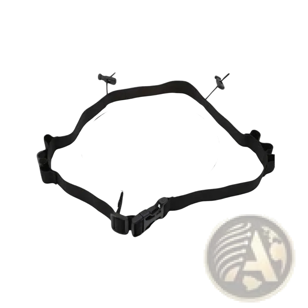 Black adjustable running race bib belt with plastic buckle metal pins and energy gel loops for secure fit