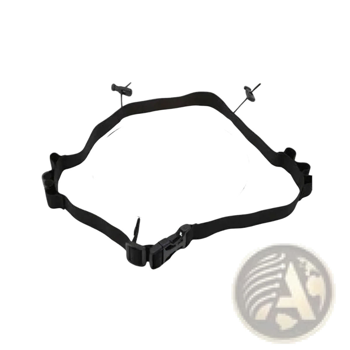 Black adjustable running race bib belt with plastic buckle metal pins and energy gel loops for secure fit