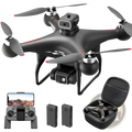 Black S116 dual camera drone with red propeller accents and hd optical flow positioning showing esc camera label