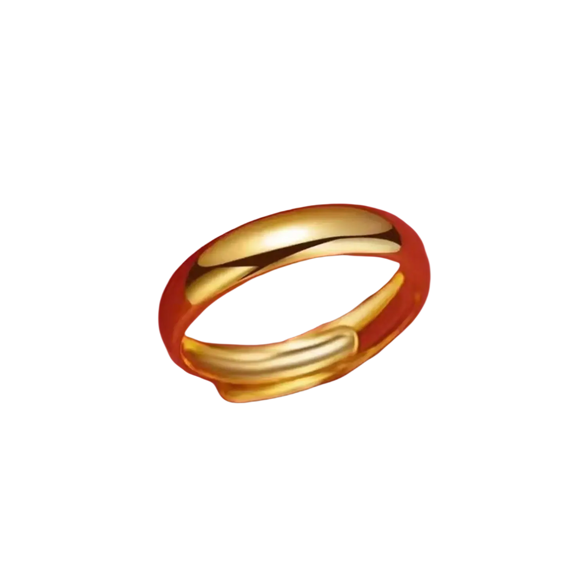 A sleek sand gold adjustable ring with a fade resistant matte wide band and smooth polished finish unisex design