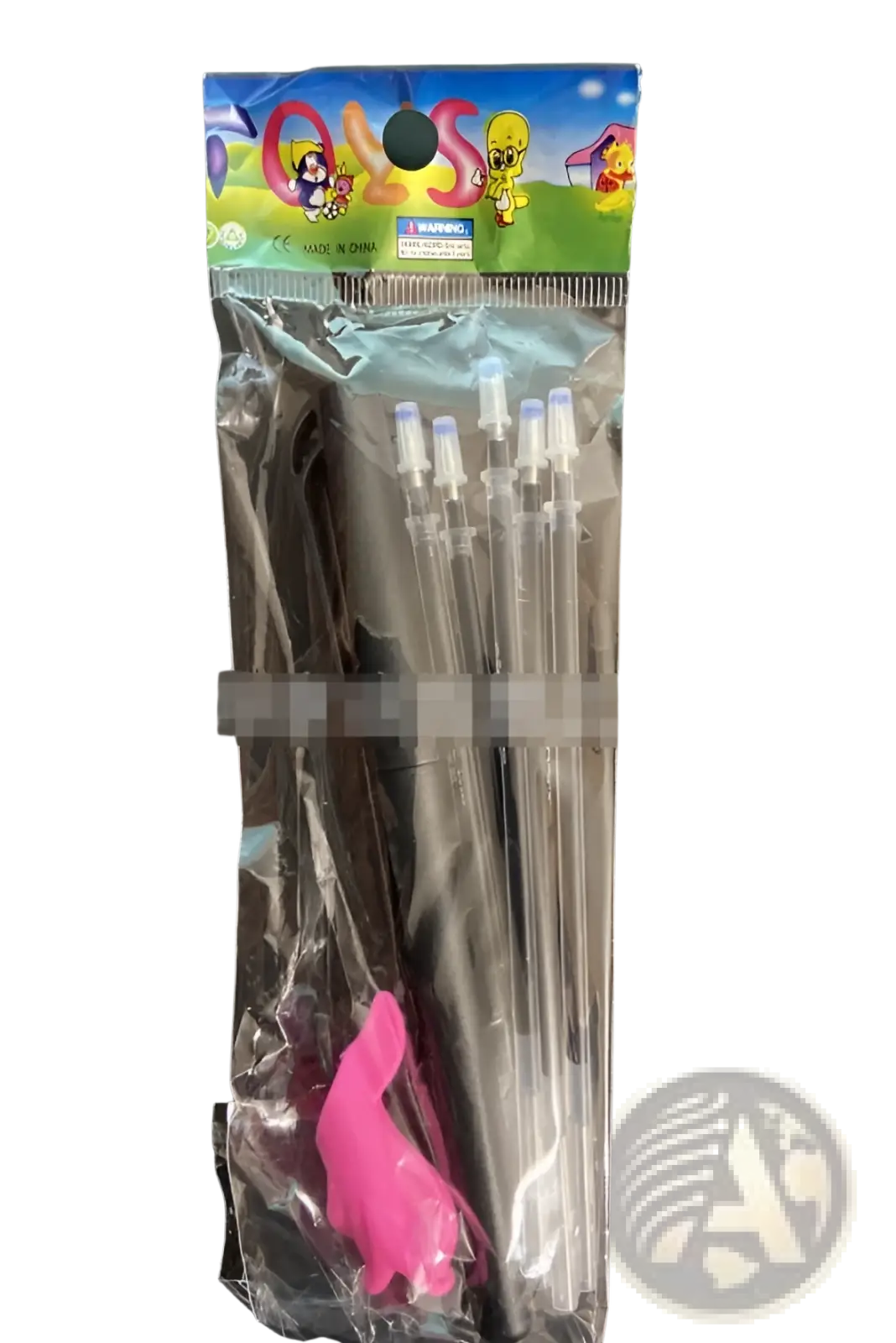 Sank magic practice copybook set for kids featuring a pink plastic bunny toy with syringes in clear packaging
