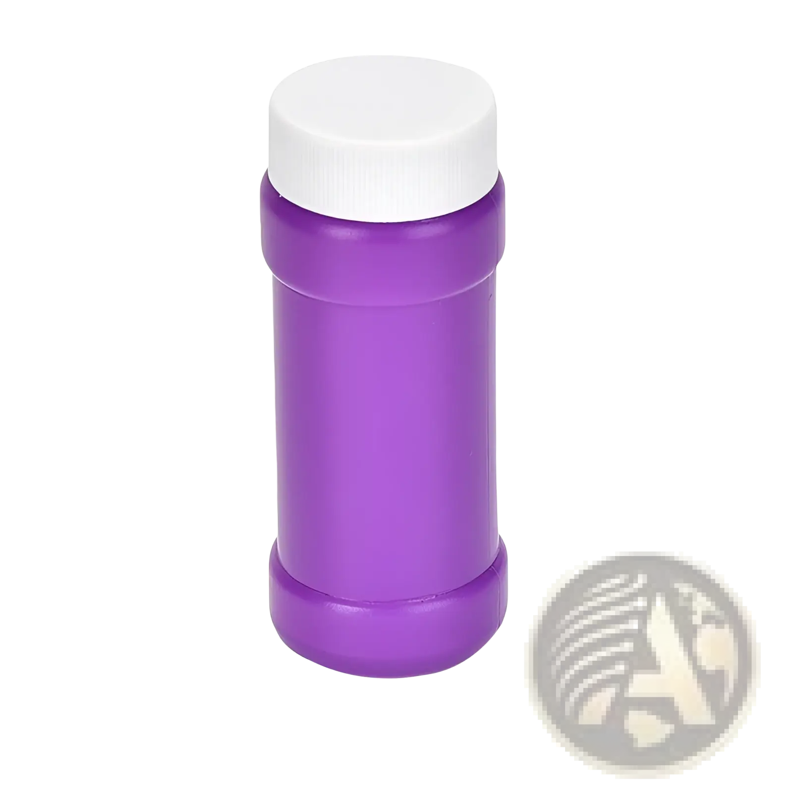 Purple plastic bubble liquid bottle with white screw-on cap for santa claus bubble machine with music and lights toy