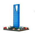 Blue translucent saudi kingdom building blocks model of the kingdom tower for puzzle building blocks set