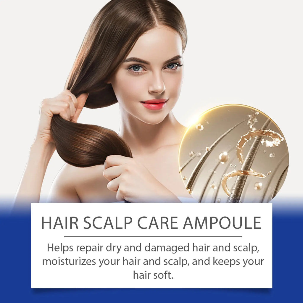 A sleek golden ampoule bottle with dropper cap for scalp cooling hair ampoule nourishing spray 60ml treatment