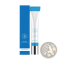 Blue and white tube of scalp cooling hair ampoule vitamin b5 repairing essence with silver cap for hair care