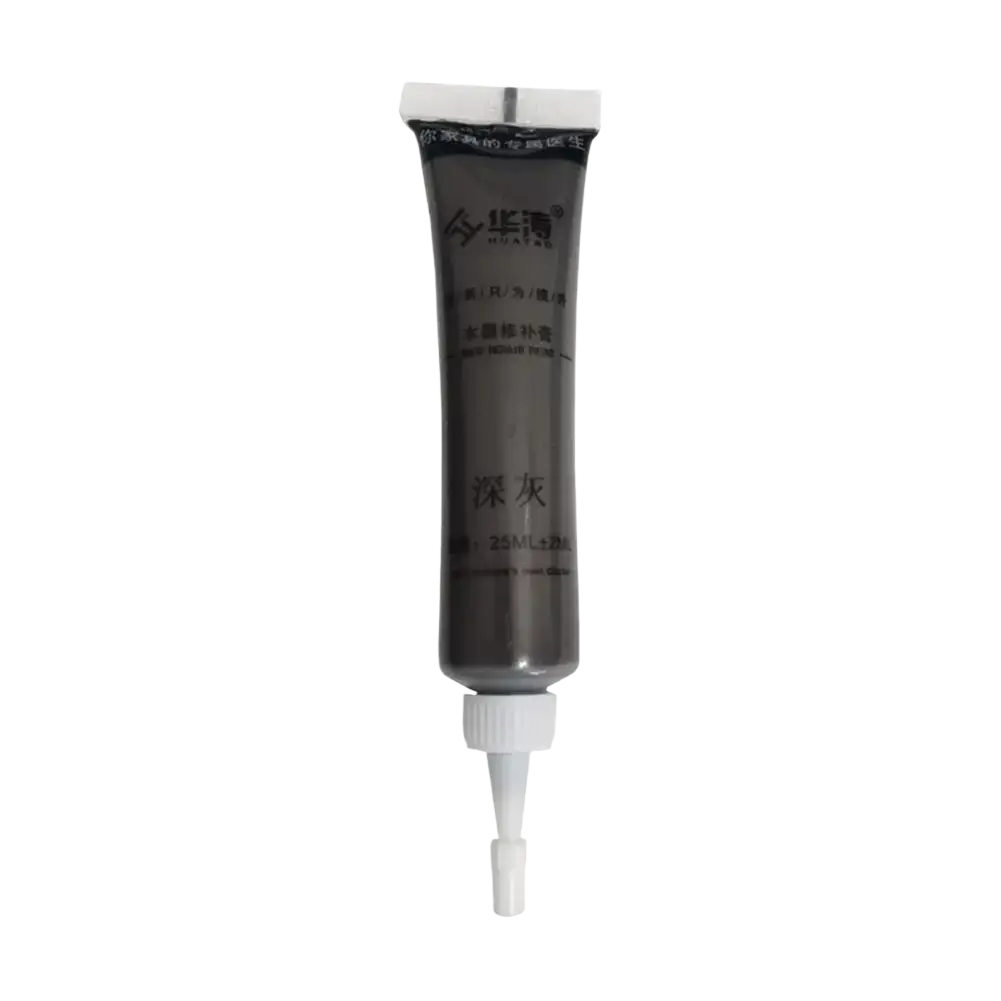A dark gray 25ml tube of repair paste with a white cap and nozzle for scratch repair and touch-up paint applications
