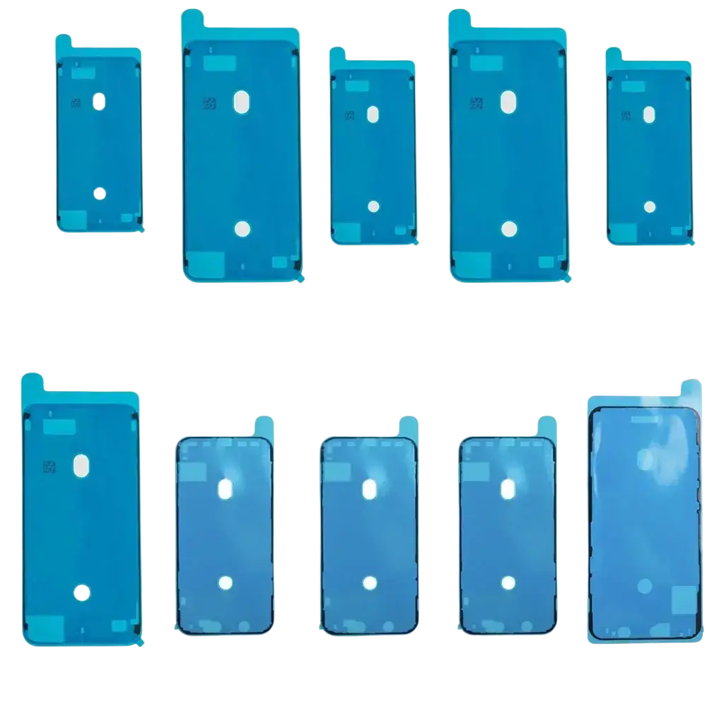 Blue adhesive backing sheets for iphone 6s to xsm screen adhesive strips used for waterproof seal replacement