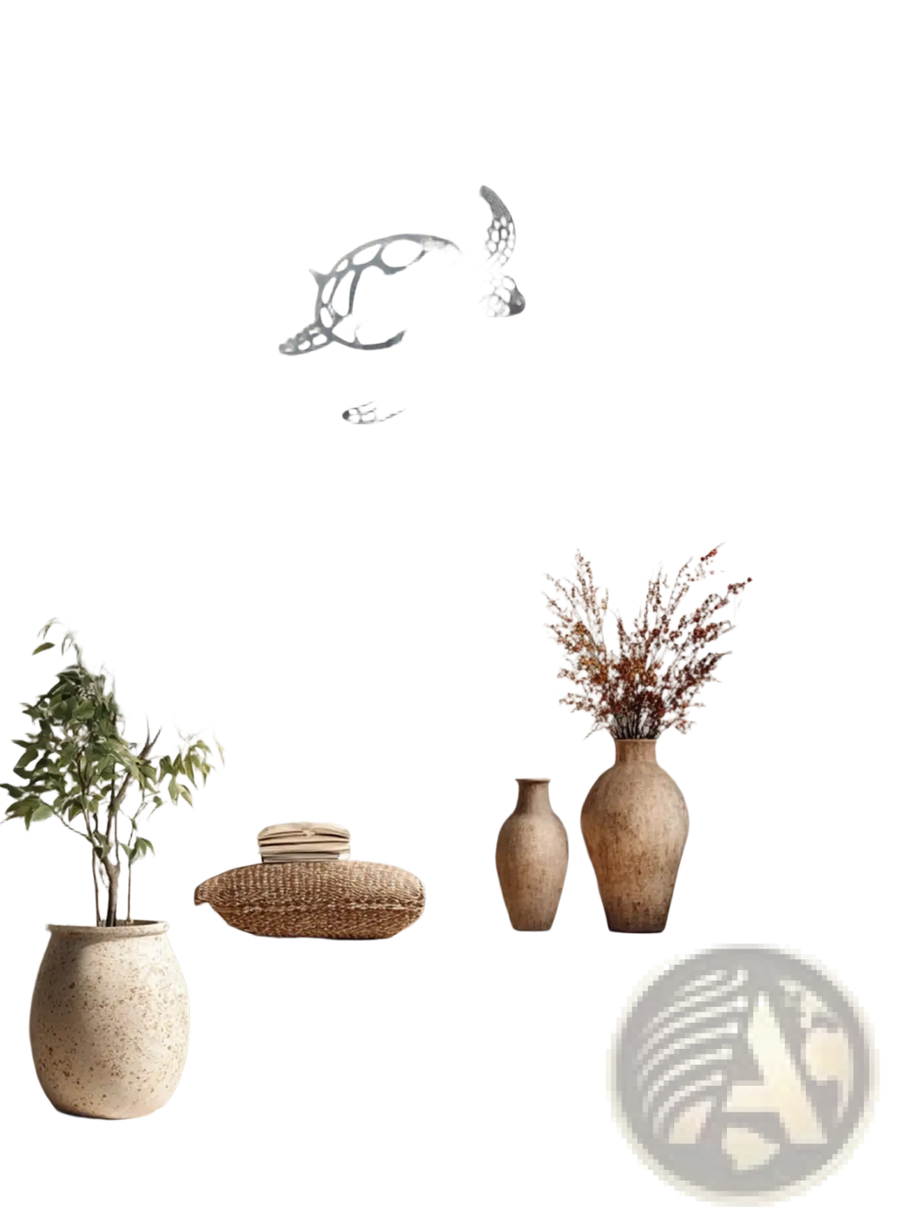 Silver metal sea turtle wall art with cut-out design coastal decor for indoor or outdoor display