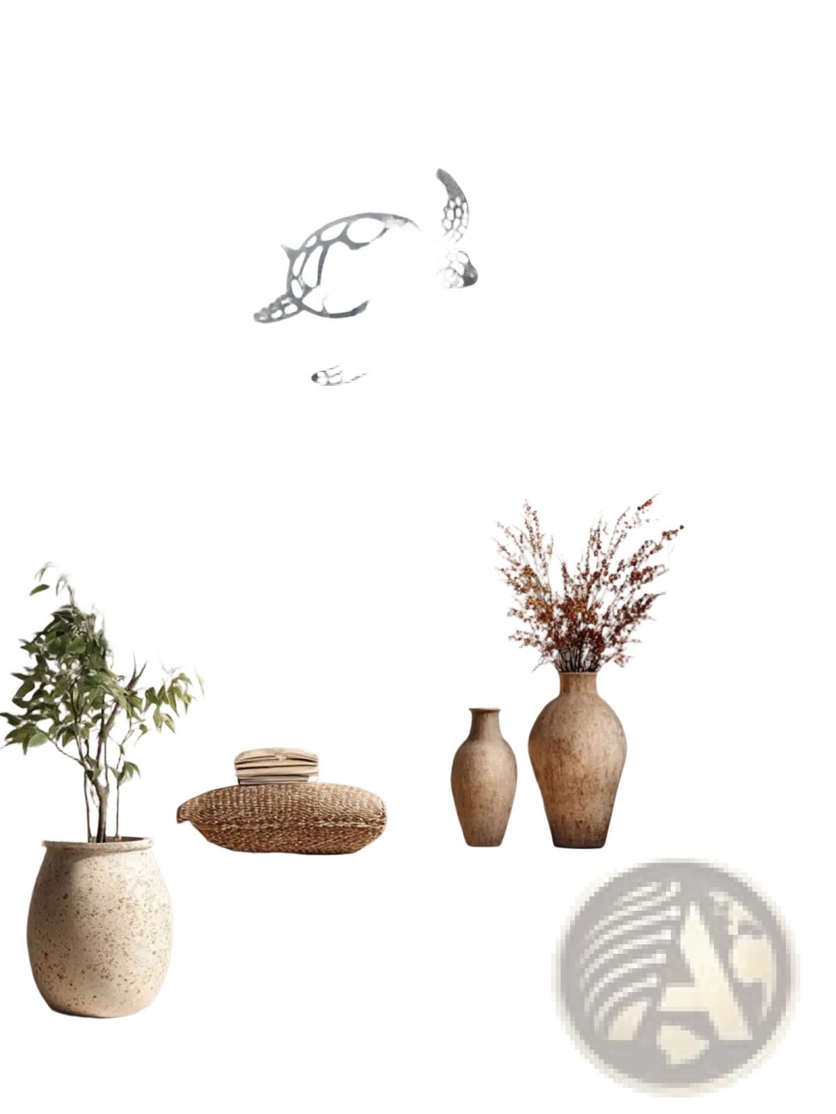 Silver metal sea turtle wall art with cut-out design coastal decor for indoor or outdoor display
