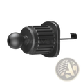Black 17mm ball head mount with textured grip and mounting clip for seametal car air vent phone holder mount hook