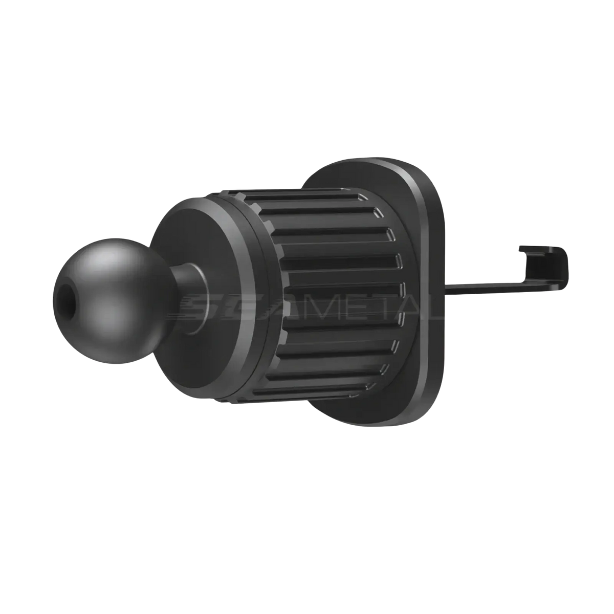 Black 17mm ball head mount with textured grip and mounting clip for seametal car air vent phone holder mount hook