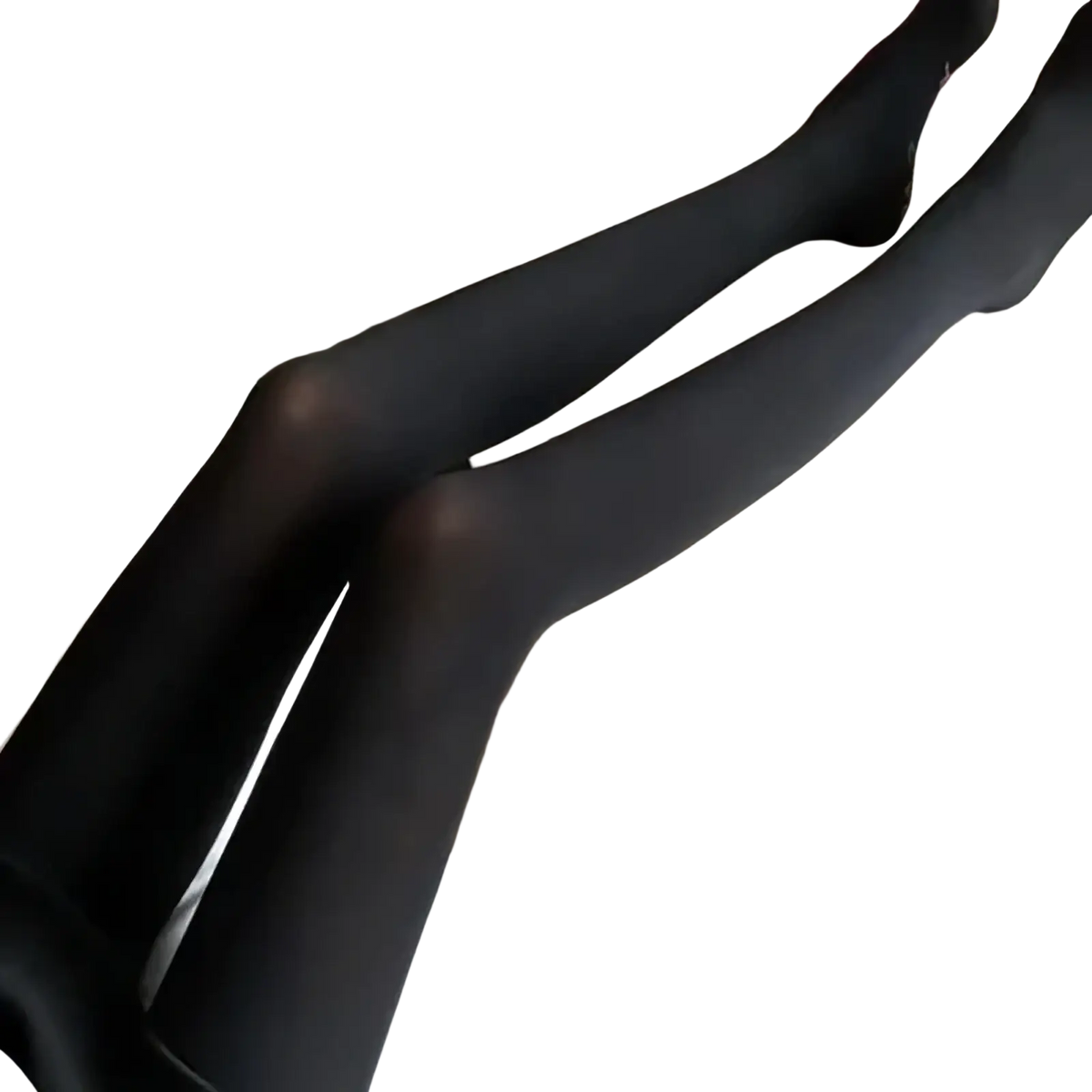Seamless black high waist tights with sheer smooth form-fitting texture for warm hosiery