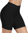 Black seamless high waisted tummy control capri pants made of smooth, form fitting fabric for active wear