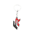 Red and black enamel Seat Fr metal car keychain with silver metal ring and chain for keyring holder use