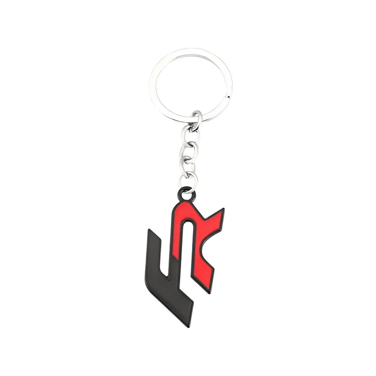 Red and black enamel Seat Fr metal car keychain with silver metal ring and chain for keyring holder use