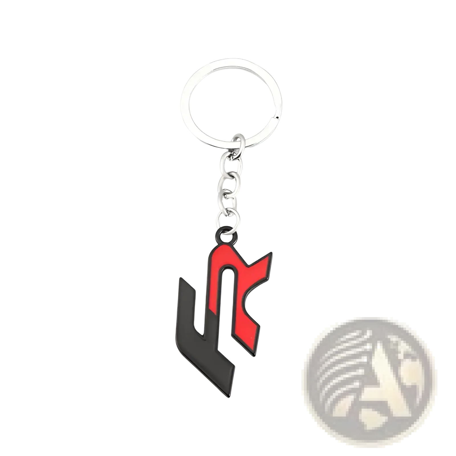 Red and black enamel Seat Fr metal car keychain with silver metal ring and chain for keyring holder use