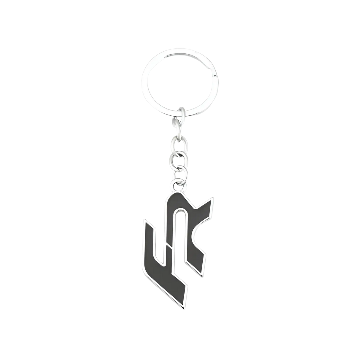 Silver metal car keychain with black and silver stylized lc logo pendant seat fr metal keyring holder