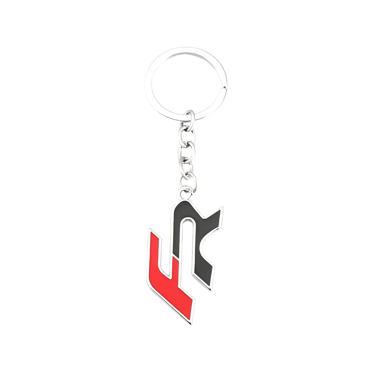 Silver metal car keychain and keyring holder featuring a bold red and black logo design for Seat Fr vehicles
