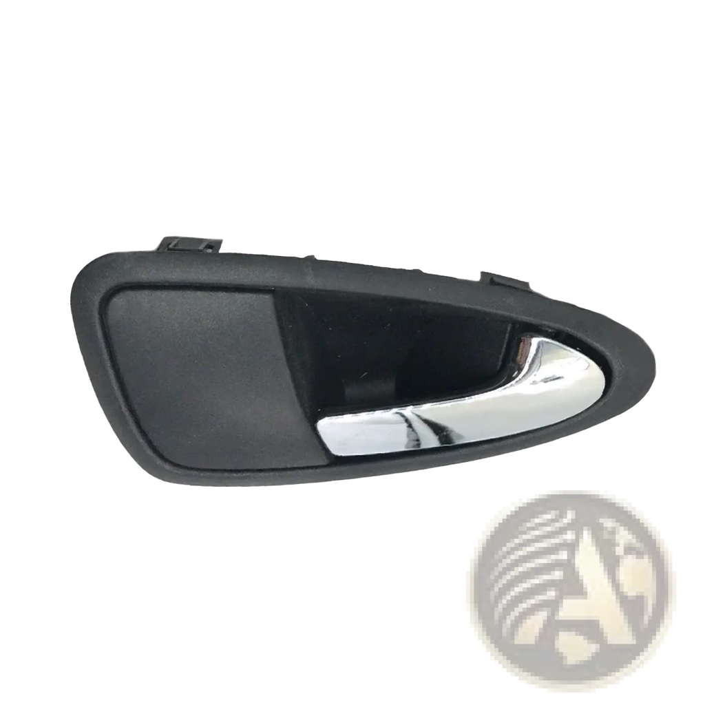 Seat Ibiza 6j interior door handle black plastic with chrome finished pull lever for 2010 to 2022 models back side view