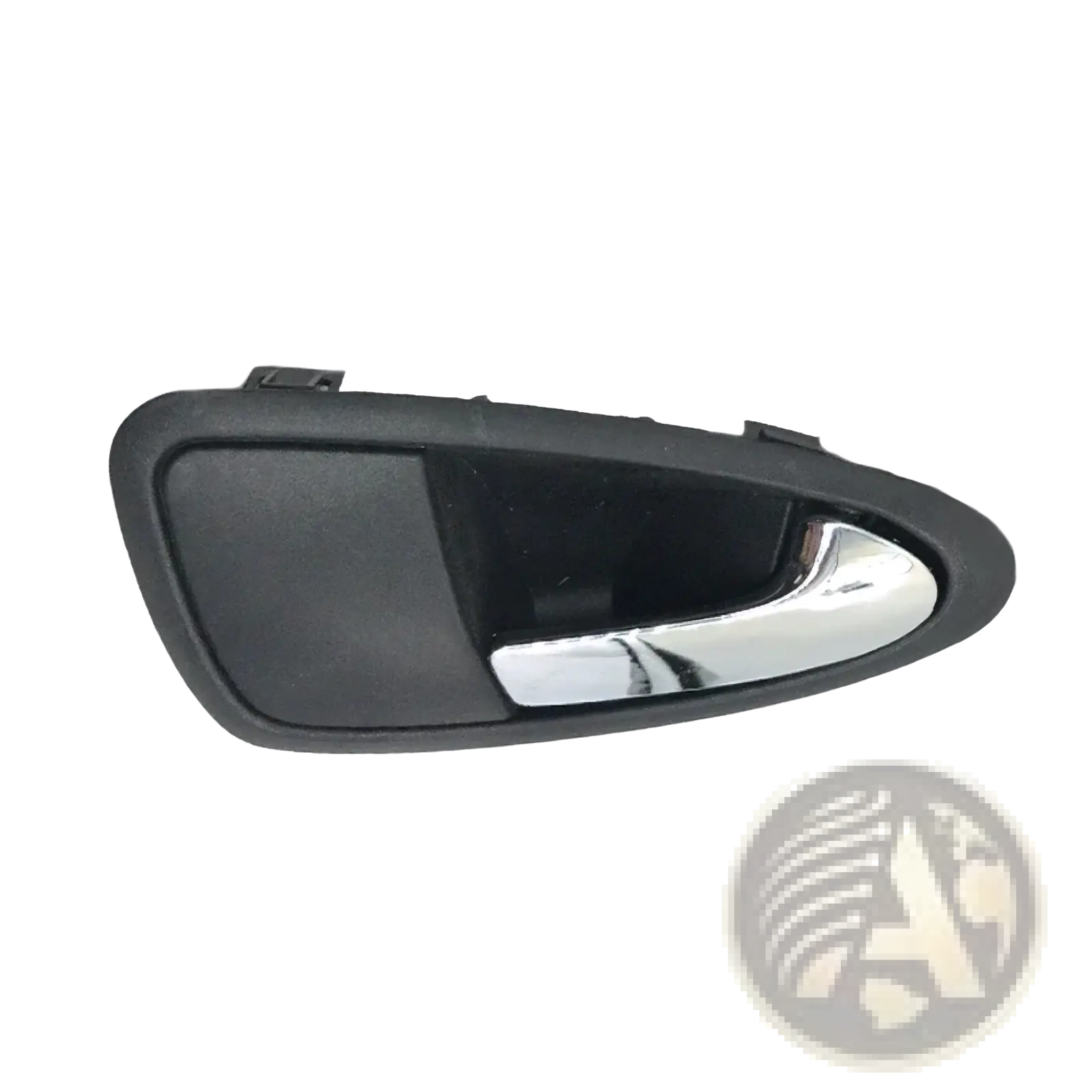 Seat Ibiza 6j interior door handle black plastic with chrome finished pull lever for 2010 to 2022 models back side view