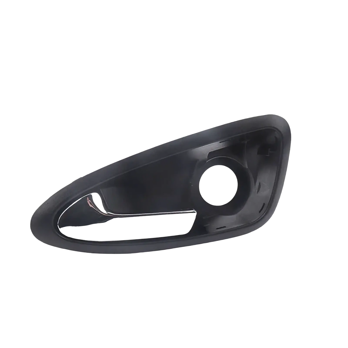 Seat ibiza front inner door handle set 2009 2012 black plastic with chrome finished pull grip visible from front side