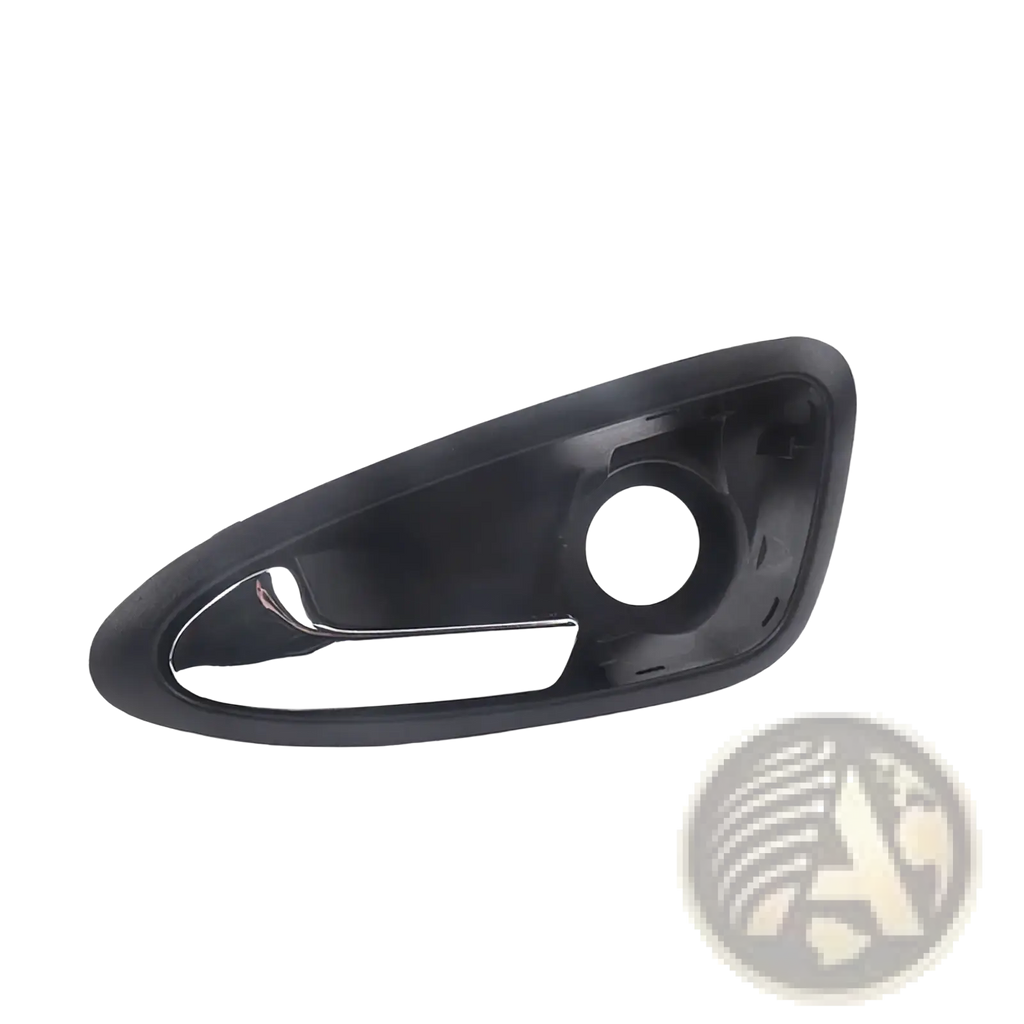 Seat ibiza front inner door handle set 2009 2012 black plastic with chrome finished pull grip visible from the front side