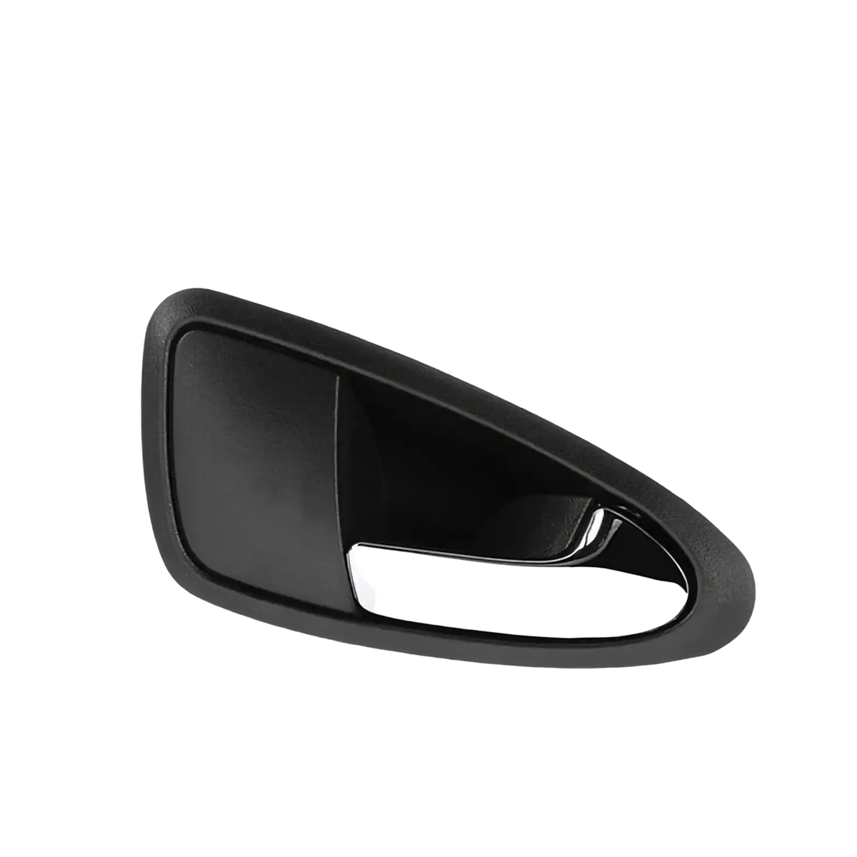 Seat Ibiza front inner door handle set 2009 2012 black plastic handle with polished chrome pull grip front side view