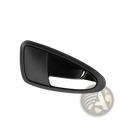 Seat Ibiza front inner door handle set 2009 2012 black plastic handle with polished chrome pull grip front side view